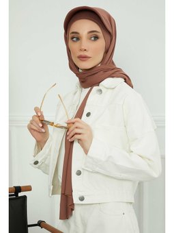 Siperlikli Penye Koyu Kahverengi Şal,ss