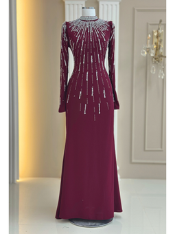 Ayla Bordo Abiye Elbise