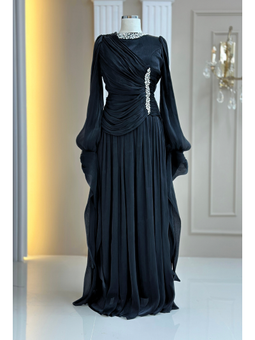 Bade Siyah Abiye Elbise
