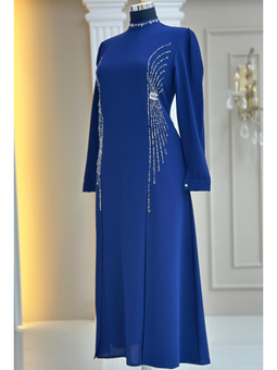 Duru Lacivert Abiye Elbise