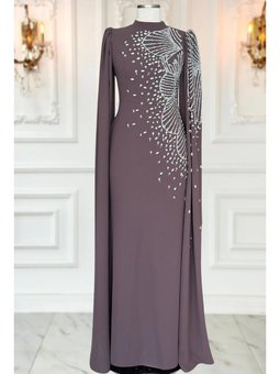 Hüsna Vizon Abiye Elbise