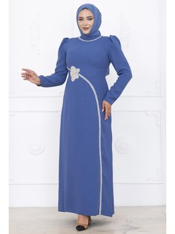 Zühre Abiye Elbise İndigo