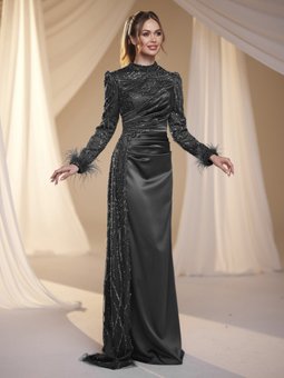 Elina Siyah Abiye Elbise