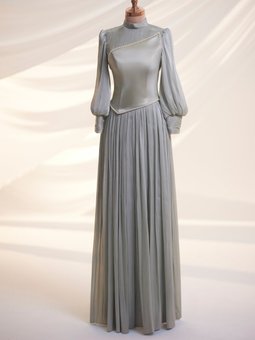 Mint Yeşili Lara İncili Abiye Elbise