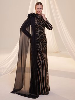 Orkide Siyah Abiye Elbise