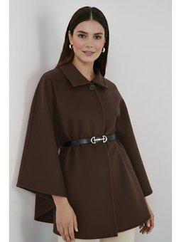 Kemerli Kaşe Panço Kahverengi