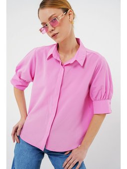 Kısa Kol Pembe Gömlek