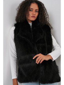 Kürklü Siyah Yelek