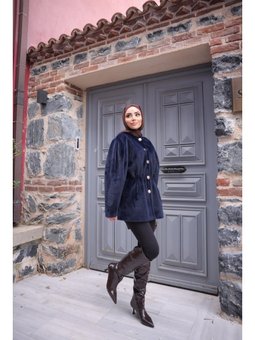 Fok Kaşe Lacivert Ceket