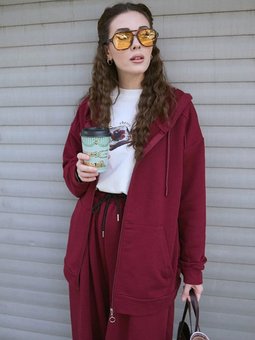 İplik Basic Bordo Hırka