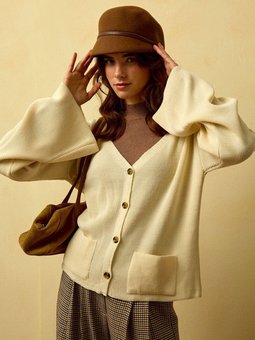 İspanyol Kol Triko Krem Hırka