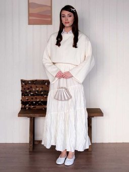 Kraş Kat Kat Ekru Etek