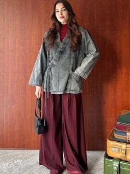 Kruvaze Antrasit Ceket