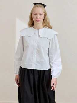 Papatya Yaka Crop Beyaz Gömlek