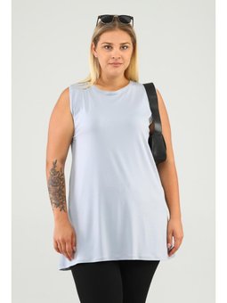 Kadin Tesettur Sıfır Kol Kurtarıcı Kolsuz Gri Tunik