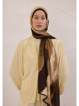 Color Waves Desen Rami Haki Şal