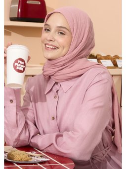 Pamuklu Keten Şal Cotton Candy