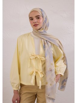 Soft Daısy Desen Rami Bej Şal