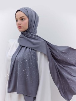 Strass Taşlı İpeksi Füme Şal