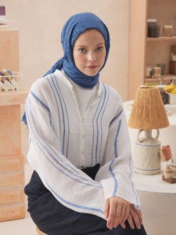 Vual Crash İndigo Şal