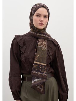 Wıld And Pure Desen Kahverengi Şal