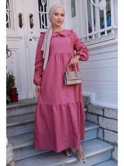 Bebe Yaka Gül Kurusu Elbise