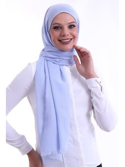 Desenli Pamuk Şal Mavi