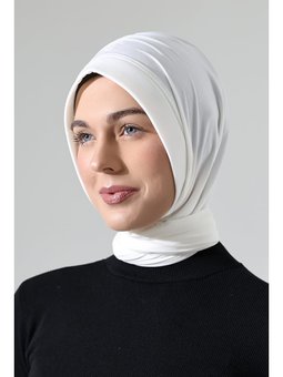 Üç Farklı Bağlamalı Hazır Pratik Şal Beyaz