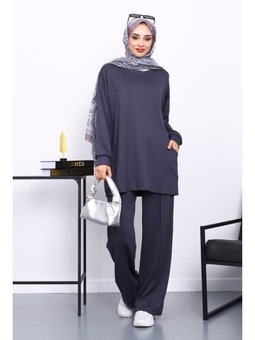 Antrasit Yan Cepli Omuz Parçalı Alt Çımalı Modal Takım