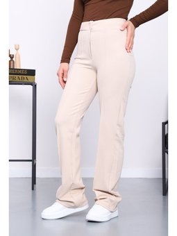 Bej Çimalı İspanyol Paça Pantolon