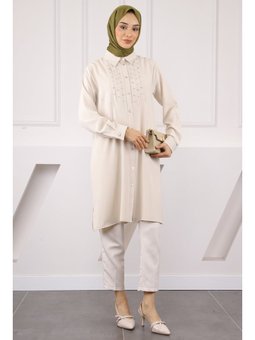 Önü Taş Detaylı Linda Tunik