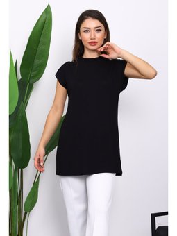 Siyah Dik Yaka Sıfır Kol İçlik