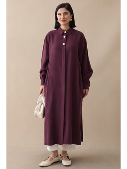 Gömlek Yaka Mürdüm Salaş Tunik