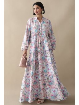 Nergis Çiçeği Lila Mango Elbise