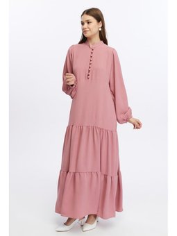 Aerobin Hakim Yaka Salaş Kesim Yazlık Elbise Gül Kurusu