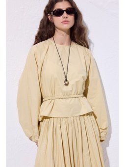 Bağlama Detaylı Kısa Soft Sarı Bluz