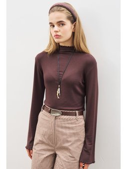 Balıkçı Yaka Acı Kahve Bluz