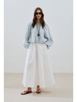 Balon Form Kısa Mavi Bluz