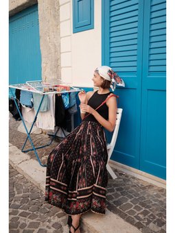 Desenli Pamuklu Katlı Etek Alma