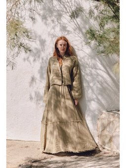 Müslin Katlı Geniş Etek Adaçayı