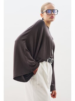 Pelerin Tarz Antrasit Bluz