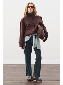 Trenç Tarz Bomber Kahverengi Ceket