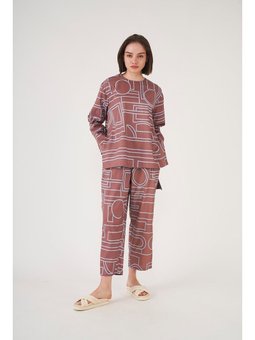 Desenli Pantolon Kahve