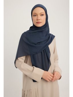 Büyük Şifon Lacivert Eşarp