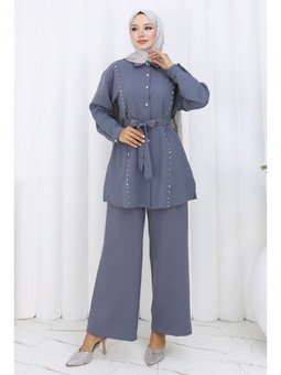 İncili Kuşaklı İkili Gri Takım