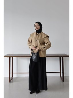 Düğme Detaylı Trençkot