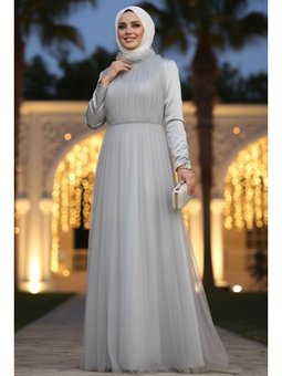 Boncuk Detaylı Gri 2203gr