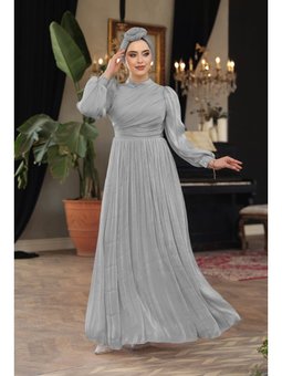 Drape Detaylı Gri 44081gr