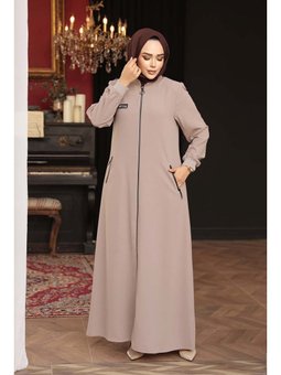 Fermuarlı Bej Ferace 26371bej