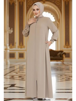 Fermuarlı Bej Ferace 45287bej